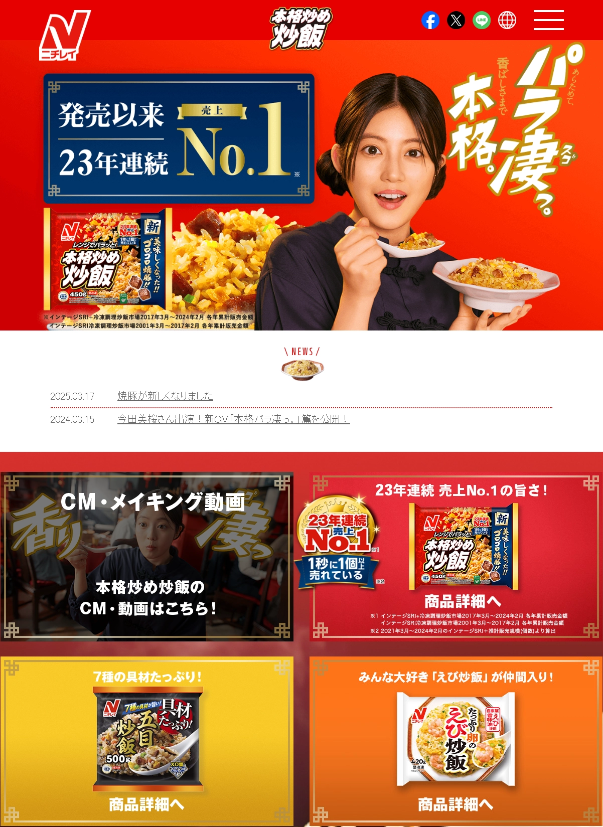 ランディングページサムネイル　本格炒め炒飯&reg; 特設サイト-冷凍食品・冷凍野菜はニチレイフーズ