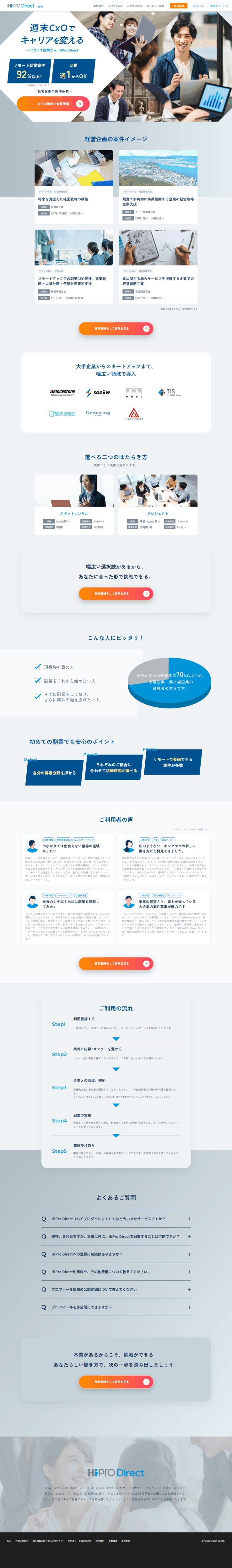 ランディングページ画像　【公式】HiPro Direct （ハイプロダイレクト）
