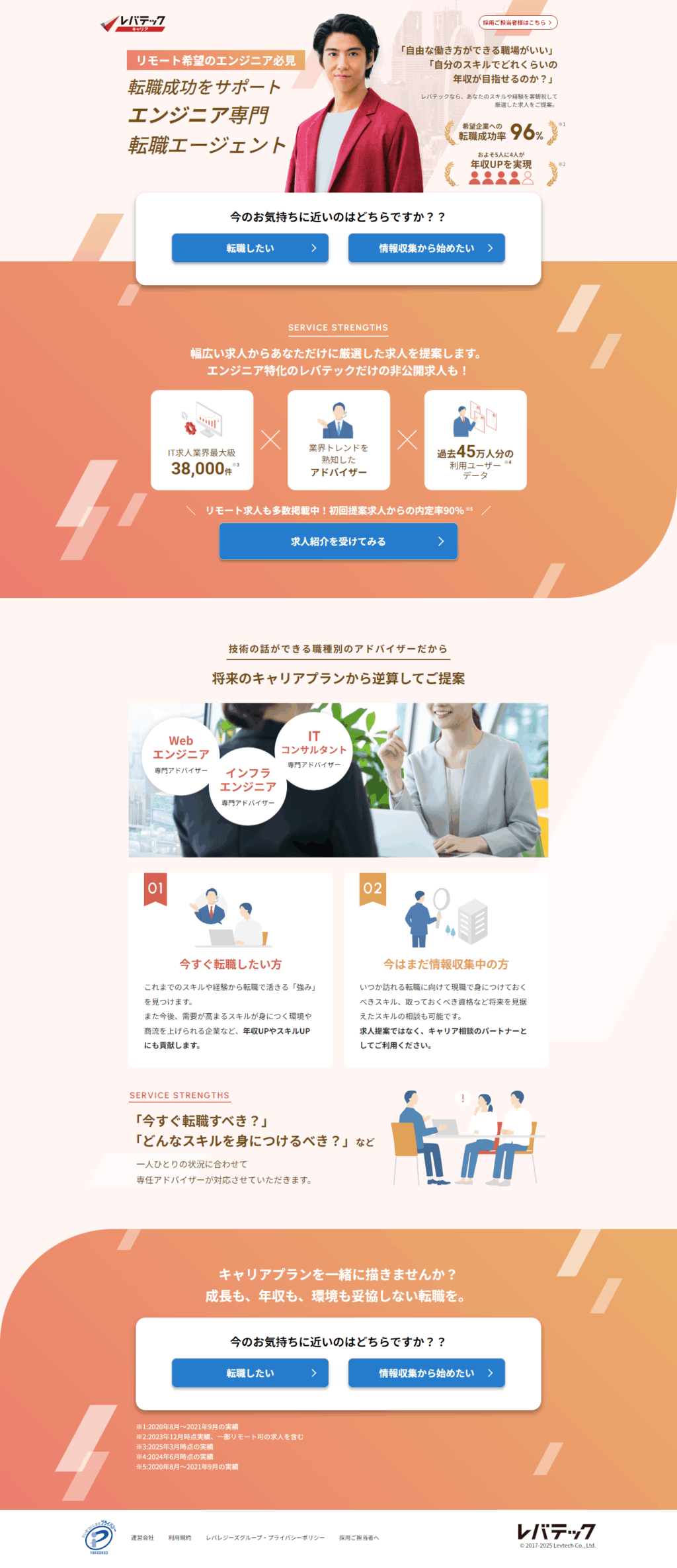 ランディングページ画像　【公式】レバテックキャリア｜ITエンジニアの転職・求人情報