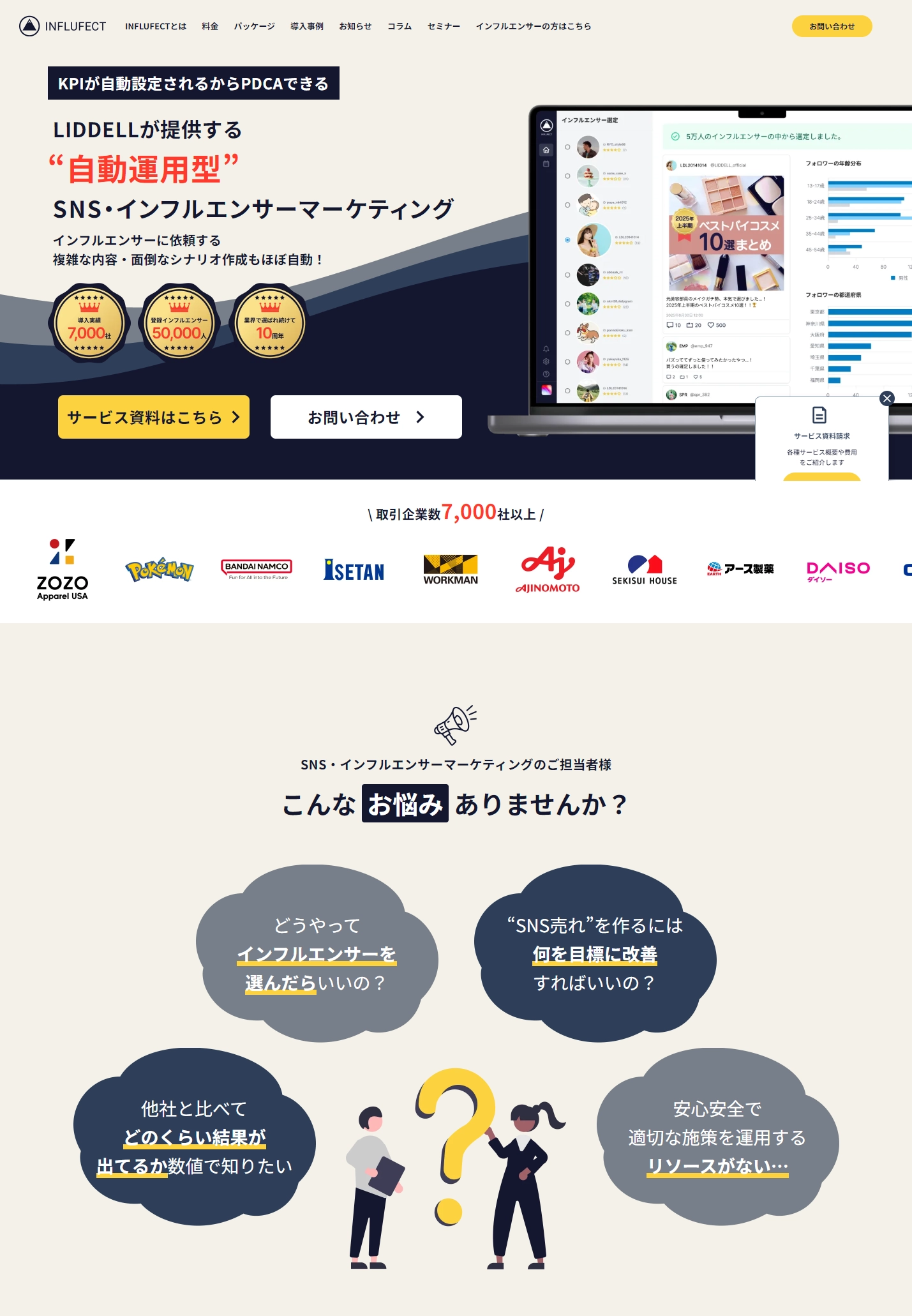 ランディングページサムネイル　SNS・インフルエンサーマーケティングなら7,000社実績のLIDDELL｜INFLUFECT