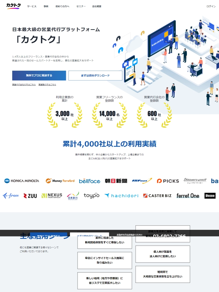 営業代行・アウトソーシングならカクトク