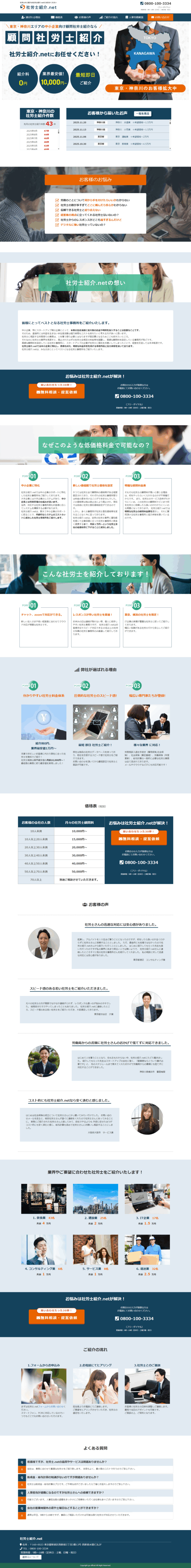 ランディングページ画像　社労士紹介.net