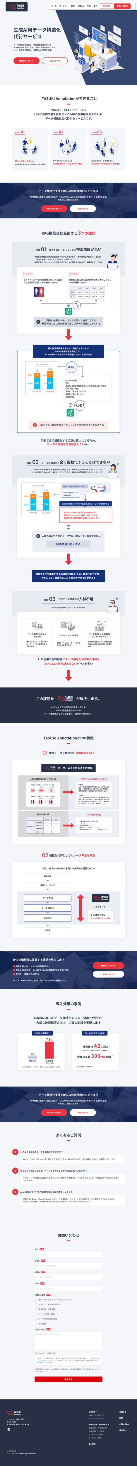 ランディングページ画像　生成AI用データ構造化｜TASUKI Annotation