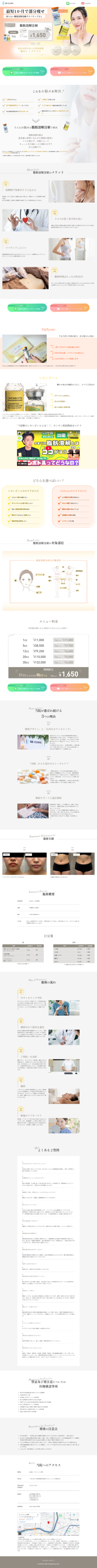 ランディングページ画像　脂肪溶解注射 | 白金ビークリニック本院