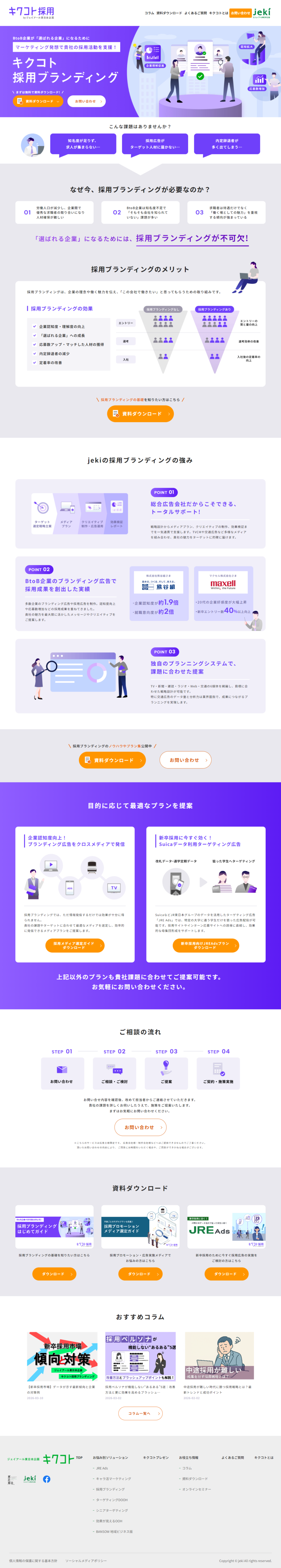 ランディングページ画像　キクコト採用ブランディング | キクコト byジェイアール東日本企画